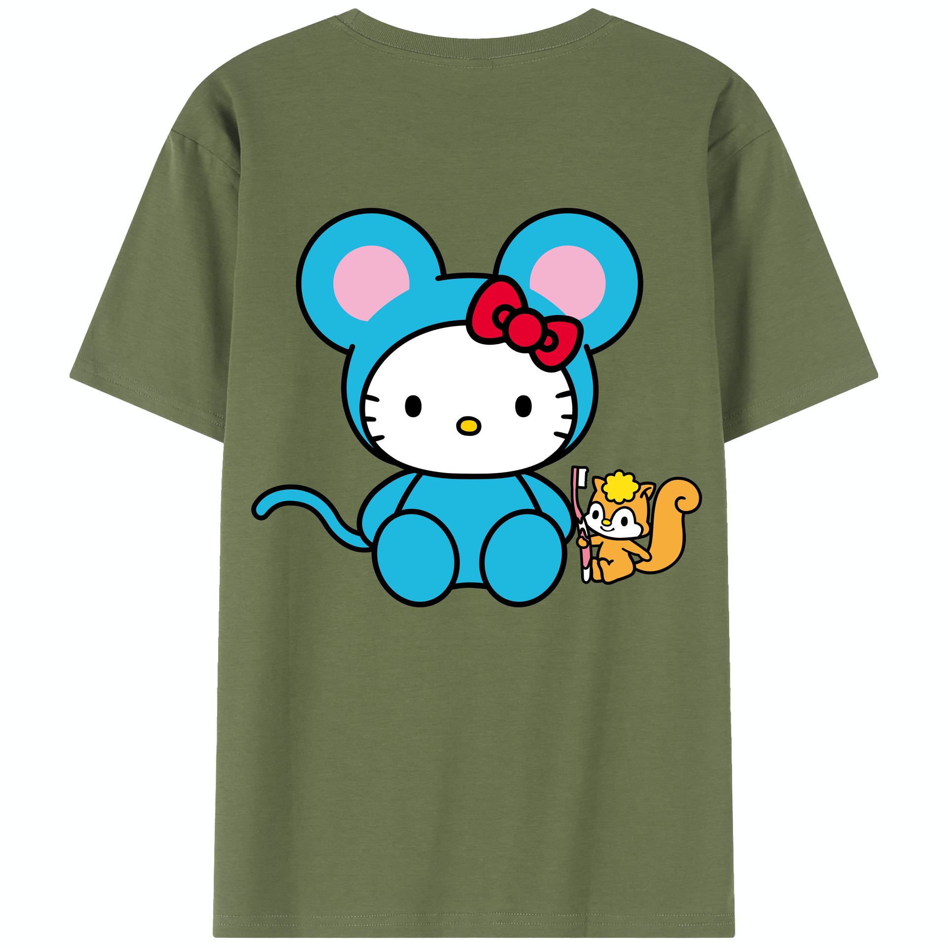 （画像用） Hello Kitty ハローキティ 綿100％半袖Tシャツ（背面プリント）